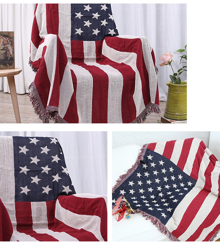 Dulcis Cotton Throw Blanket - American Flag Design