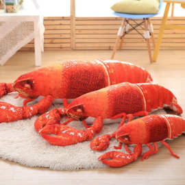 创意仿真龙虾螃蟹抱枕毛绒玩具小龙虾公仔演出道具皮皮虾布偶娃娃