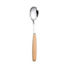 Stainless steel Japanese -style wooden handle spoon tableware series water fruit fork, pork, cowkin dining sword fork, chopsticks fixed logo