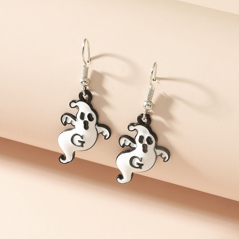 Fashion Trend Simple Halloween Cute And Funny Ghost Dripping Earrings display picture 3