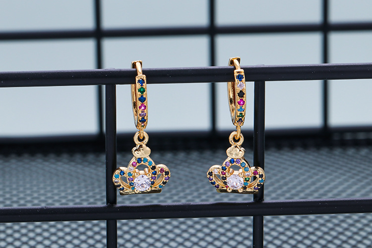 10g Weight Zircon Inlay Material Earrings Classification Housewarming, Anniversary, Business, Wedding, Travel, Birthday, Festival Occasion Copper Material Geometric Pattern Women'S Gender Plating Design Fashion Style Copper Plating Geometric Zircon 34