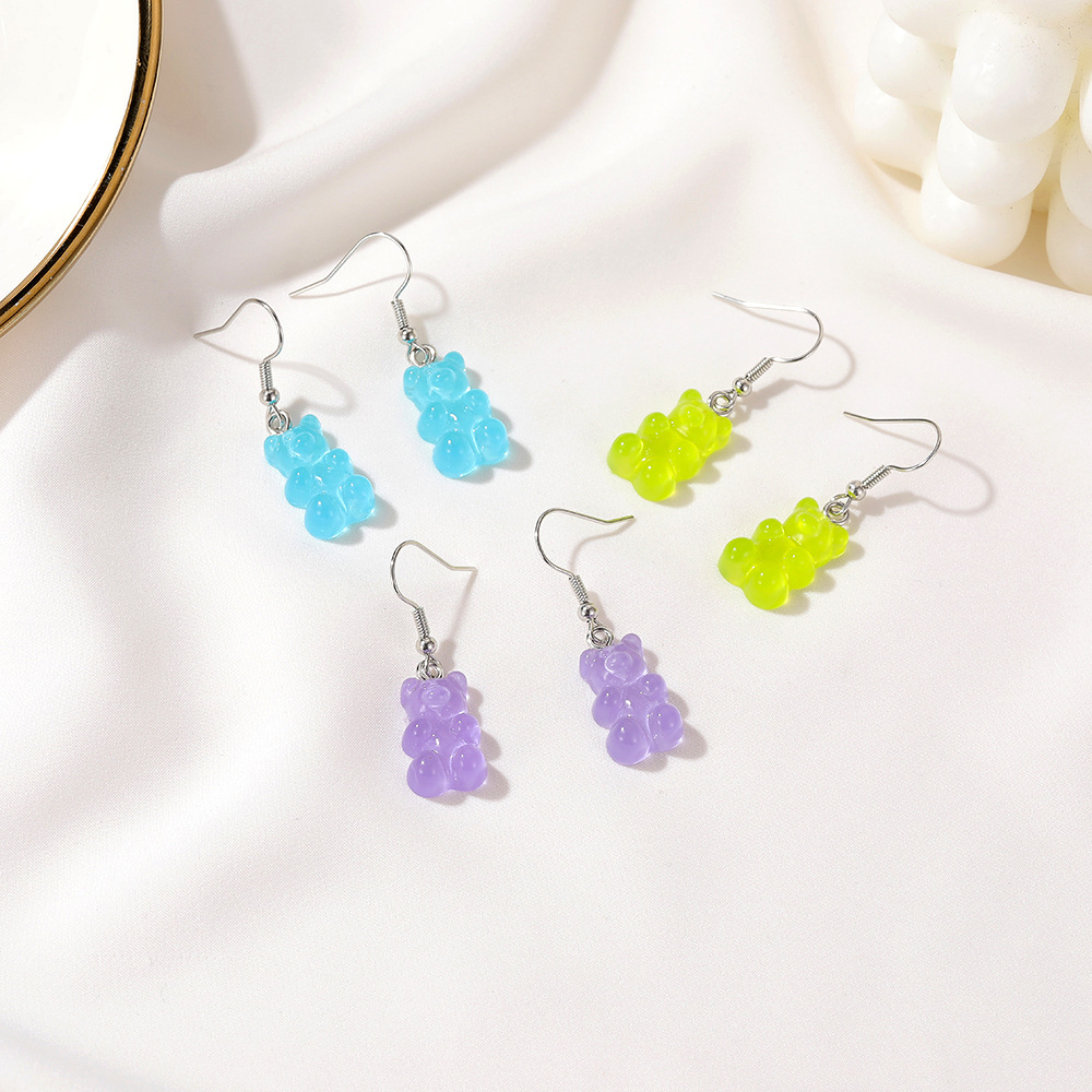 Fashion Bear Resin No Inlaid Earrings display picture 5