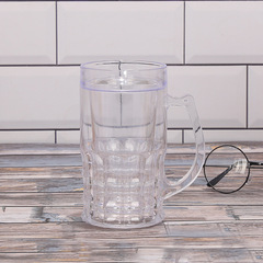 Bestselling New Double-Layer Transparent Plastic Cup, Simple Cola Beer Cup, Prank Sandwich Layer, Personality Gift Cup