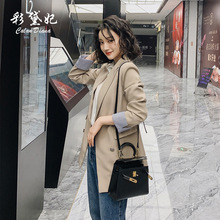 2025年春季新款韩版大码百搭中长款外套西服修身百搭大码休闲西装