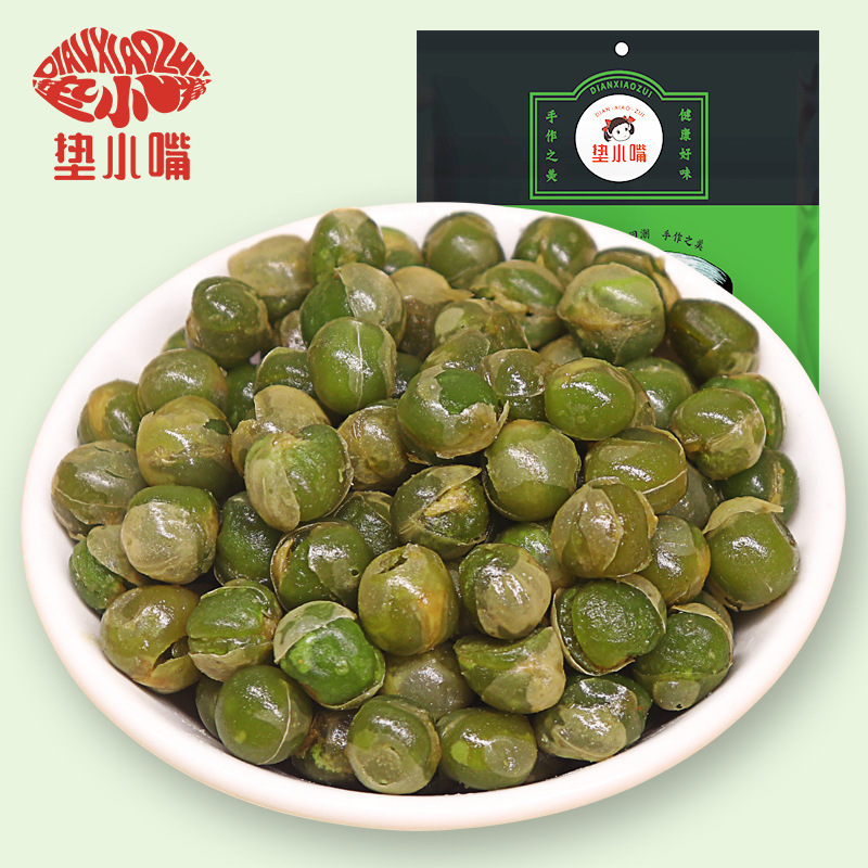 【垫小嘴青豌豆220g】休闲零食牛肉香辣蒜香蟹黄原味 工厂批发|ru