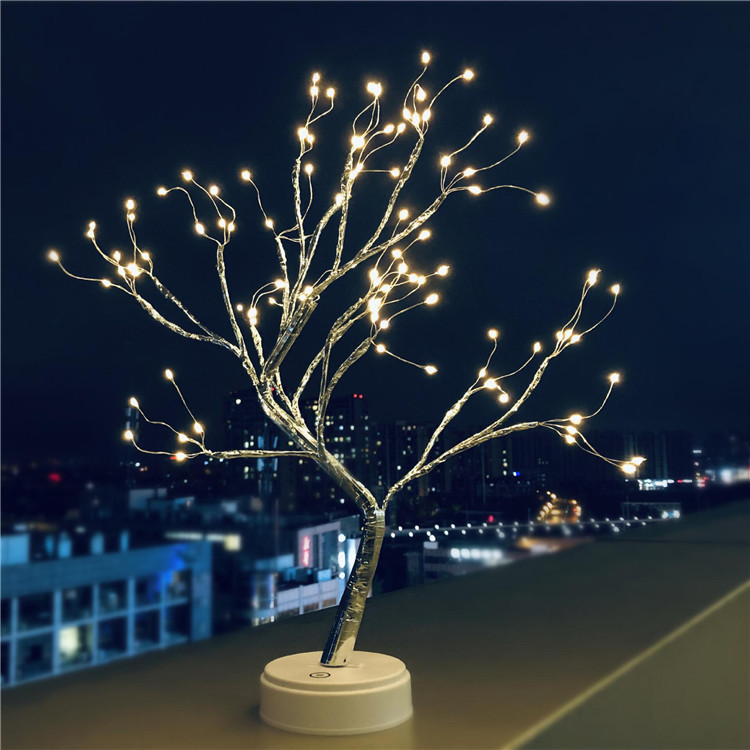 Venta directa de fábrica, luces navideñas transfronterizas, luces led de árbol de luciérnaga, luces decorativas estrelladas para regalo de cumpleaños