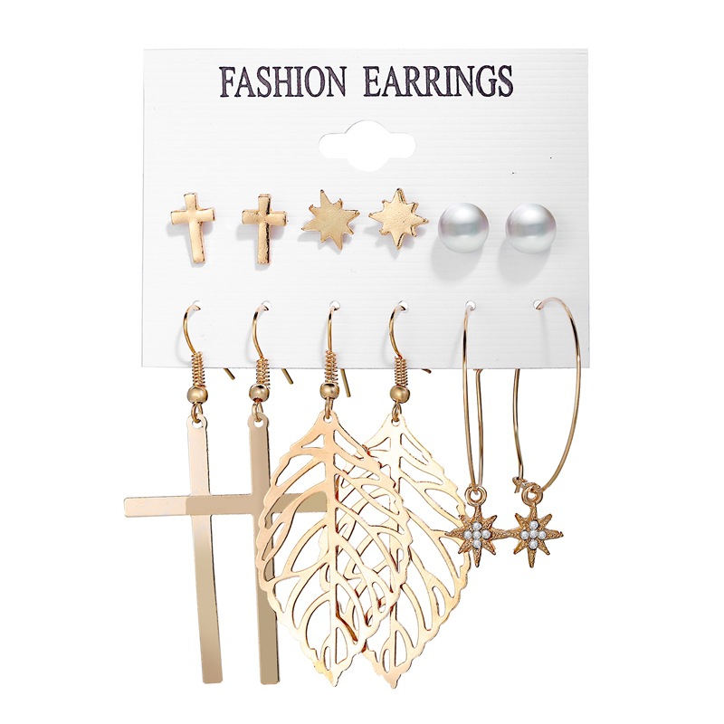 Hot Sale Earrings Set  Pairing Creative Simple Love Circle Earrings Wholesale Nihaojewelry display picture 2