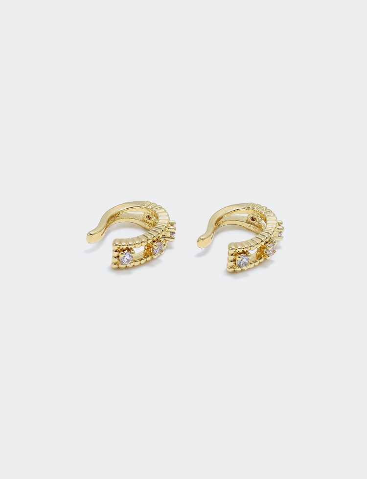 fashion simple goldplated zircon ear clips wholesalepicture4