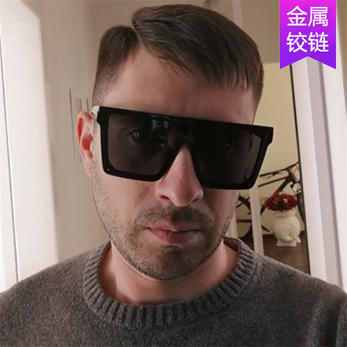 Purple Sunglasses Cross-Border Trendy Oversized Goggles 2020 New Women Street Style Driving Sunglasses Retro