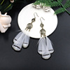 Fashionable earrings, accessory, pendant with tassels, European style, wholesale
