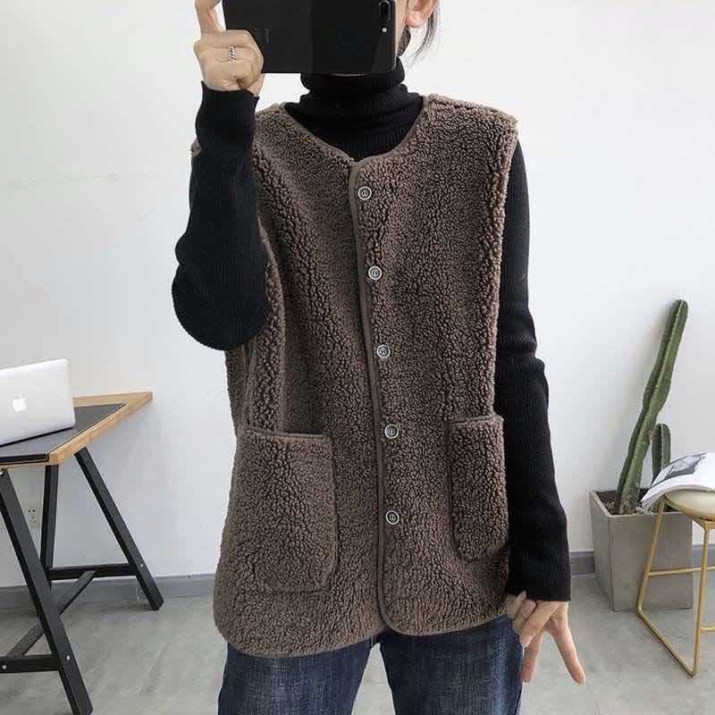 Gilet femme en Fausse laine - Ref 3434661 Image 4