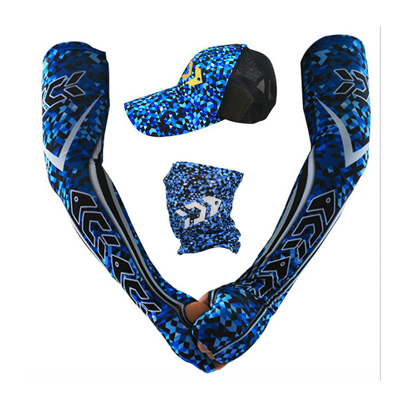 戶外漁具 臂袖冷感吸汗速乾防曬頭巾透氣魔術(shù)貼帽子騎行釣魚用品