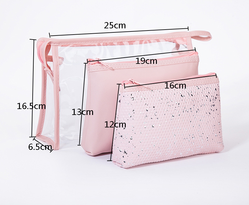 Women's All Seasons Pvc Pu Leather Solid Color Fashion Sequins Square Cosmetic Bag display picture 1