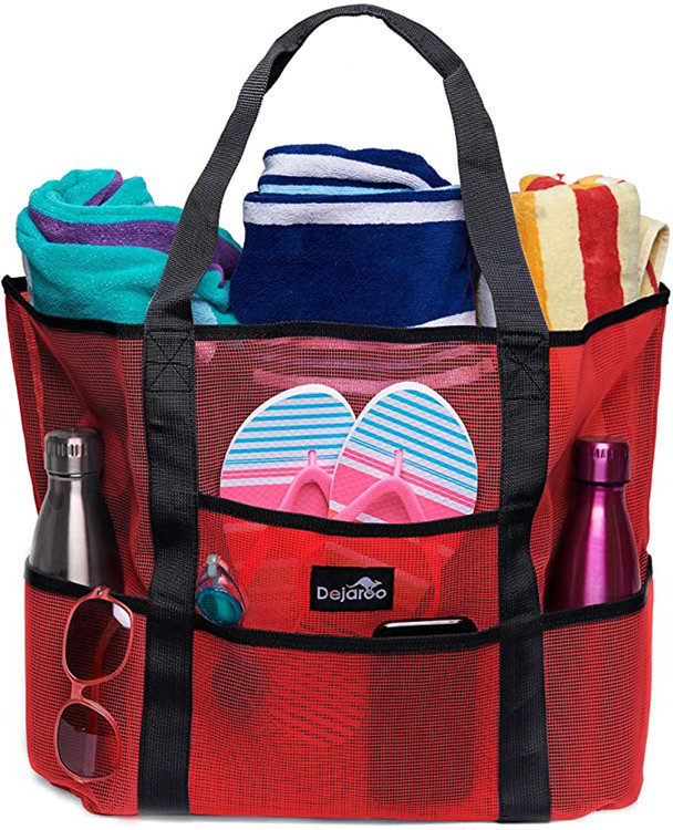 Swimming beach bag, swimwear mesh storage, large mesh storage bag, outdoor sports and travel handbag_voghion.com