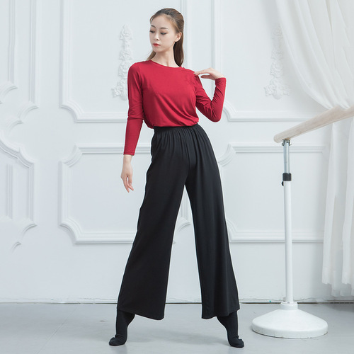 Autumn Art Dance Wide Leg Pants for Adult Women, Classical Loose Yoga Training Clothing, Modern Dance Pants, Straight Leg Pants