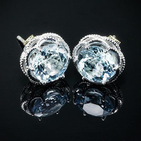 Fashion Micro-set Blue Zircon Copper Earrings Wholesale display picture 1