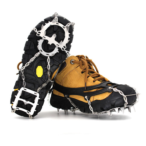 Upgraded 18-Tooth Ice Grippers Anti-Slip Shoe Covers Snow Chain Cleats for Outdoor Use, Snow Grips, and Climbing Equipment—Simple Tools for Easy Ice Climbing