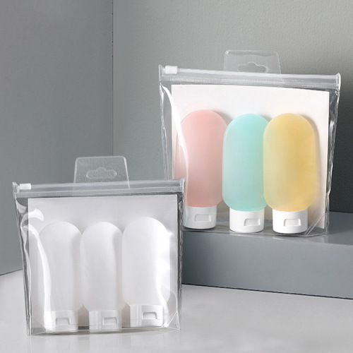 Travel set 60ml flocked bottle cosmetics packaging bottle facial cleanser hand sanitizer packaging pe plastic bottle