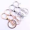 Golden metal keychain, set, accessory, 3 piece set