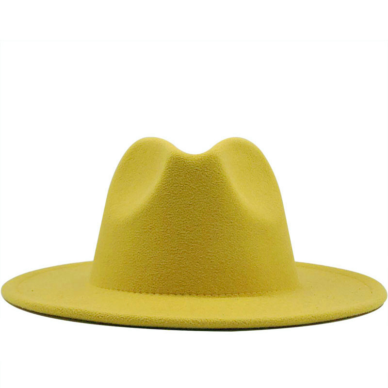 New Multicolor Wide Brim Woolen Hat Jazz Hat display picture 4