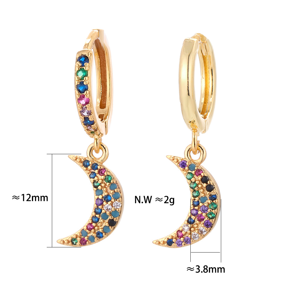 European And American Fashion Colorful Zircon Earrings A Variety Of Creative Personality Pineapple Cactus Earrings Diy Ear Studs Earrings For Women display picture 32