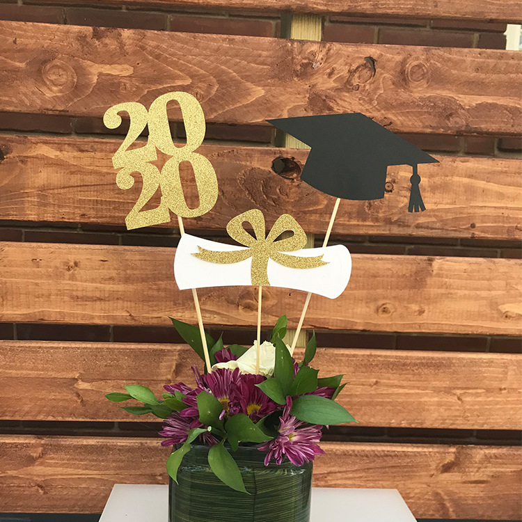 2020 graduation Cake decorate Inserted card Bachelor cap Dr. cap decorate plug-in unit