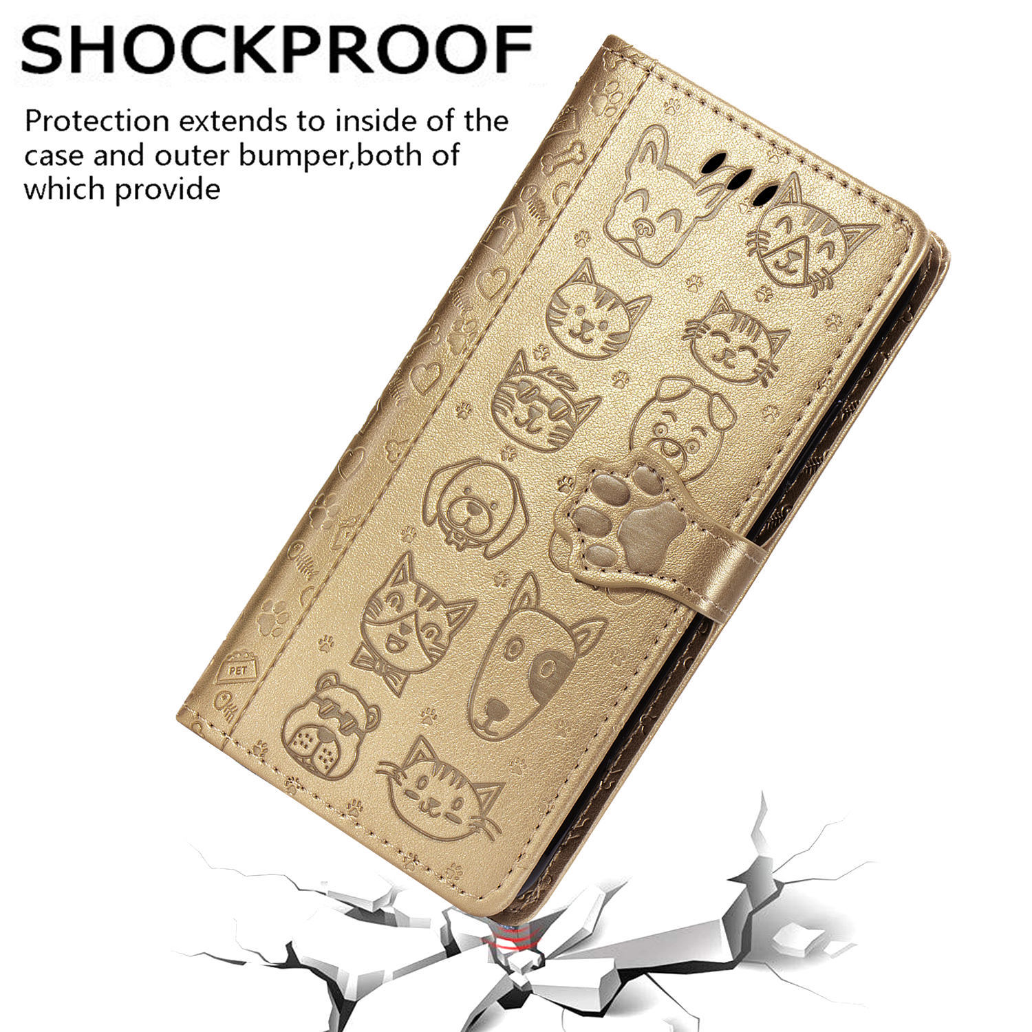 Embossed Leather Phone Case Wallet Card Holder For Iphone_voghion.com