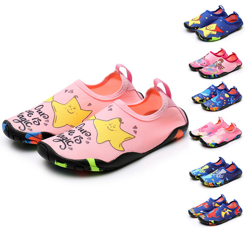 Wholesale children's cartoon outdoor river shoes, breathable non-slip beach socks, home barefoot floor socks and soft shoes
