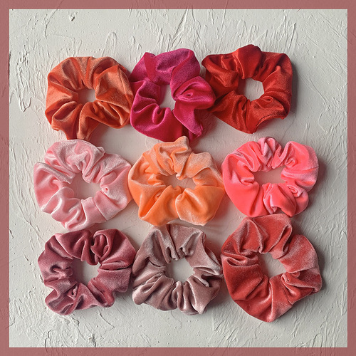 Cross-border Amazon hair tie manufacturer, velvet gold satin hair tie, head flower hair accessory direct sale and wholesale