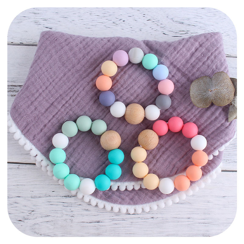 Nueva DIY creativo Beech cuentas de silicona pulsera juguete teether Seguridad Protección del Medio Ambiente cuentas de silicona pulsera teether stick