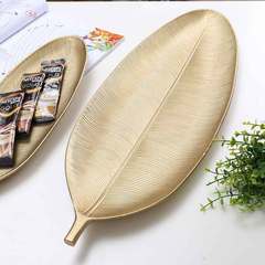 INS Nordic Golden Leaf Set, Small Snack Fruit Plate, Simple Afternoon Tea Plate, KTV Hotel Decorative Wholesale