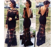 ¶BȹY2016Long sleeve lace backless party club dres