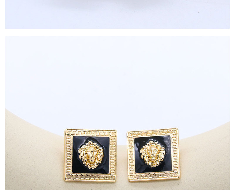 1 Pair Fashion Lion Alloy Enamel Plating Women's Drop Earrings Ear Studs display picture 2