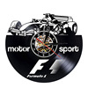 Amazon Cross -border Creative Racing Formula F1 Theme F1 theme car vinyl ethylene album -based hanging clock sweep seconds