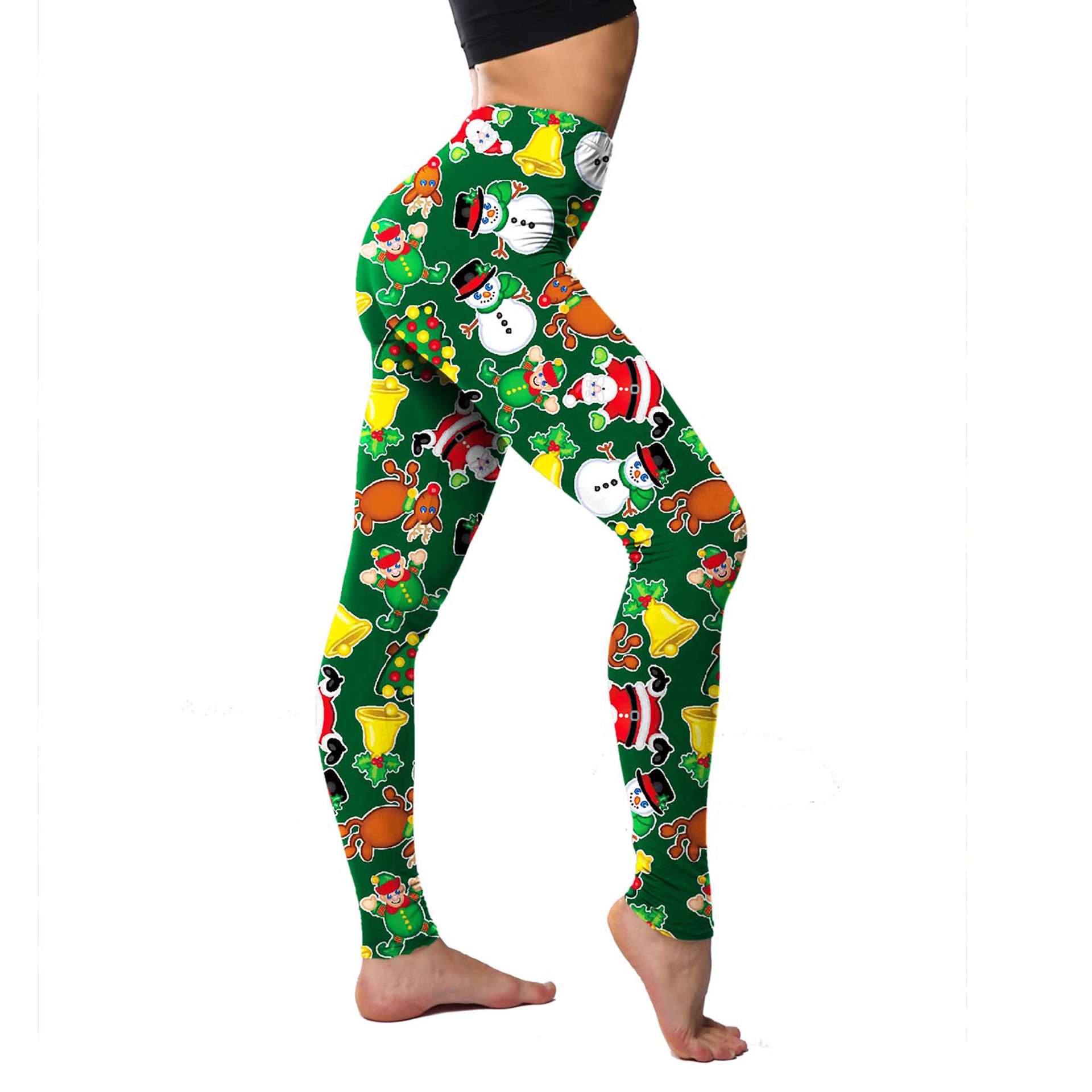 182g Weight Ankle-Length Pants Length Spandex, Polyester Fabric Type High Waist Waist Line Leggings Pants Type Stretchy Elasticity Daily Occasion Breathable Function Skinny Fit Type Christmas Festival Snowflake Pattern Winter, Autumn Season Women'S Gender Simple Style Style Women'S Daily Simple Style Snowflake Ankle-Length Leggings 29