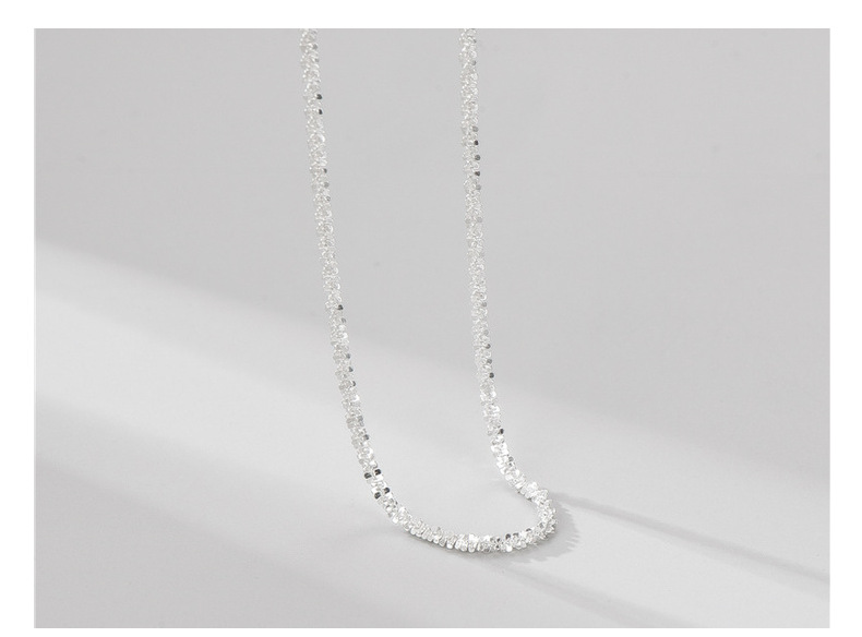Silver Wave Sparkling Clavicle Necklace - Elegant 925 Sterling_voghion.com
