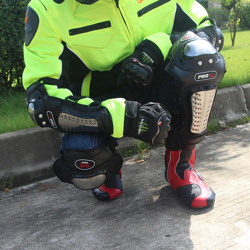 PRO X Motorcycle Protective Knee and Elbow Protector Set Stainless Steel Riding Knight Anti-Fall Protection Off-Road 