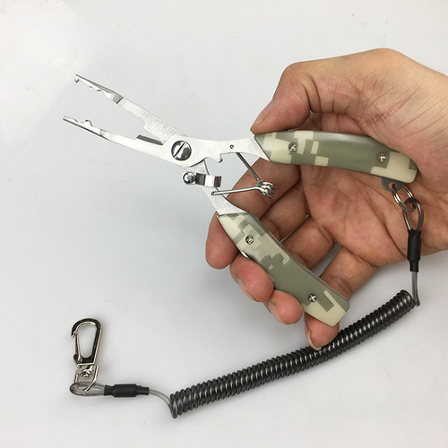 Camouflage lure pliers, stainless steel multi-functional fishing shears, loop opener, wire-controlled fish hook picking pliers, fishing gear and fishing supplies