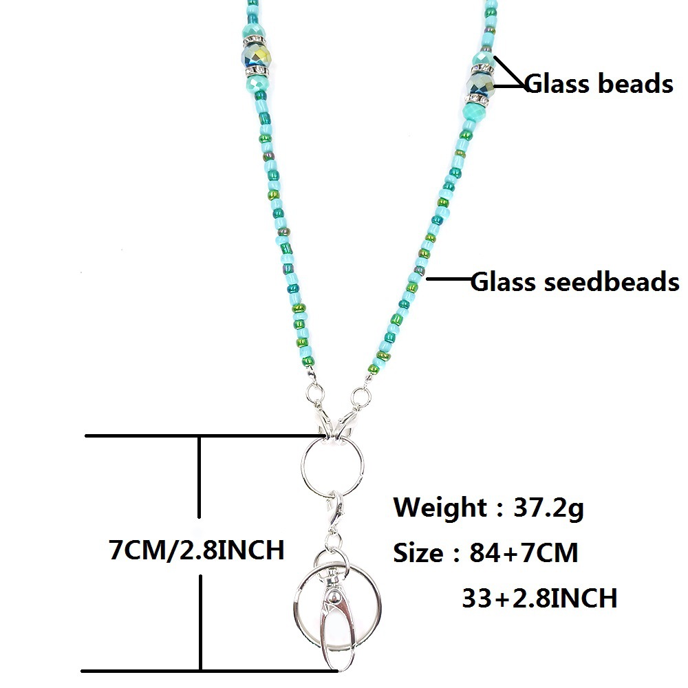 Lady Geometric Alloy Glass Beaded Womenu0027S Sweater Chain