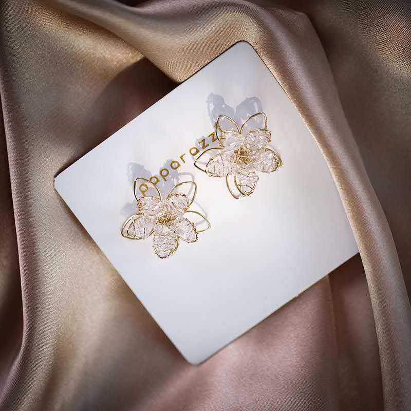 Bijoux En Gros 1 Paire Dame Fleur Cristal Artificiel Boucles D'oreilles display picture 4