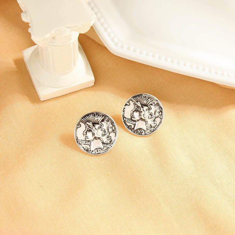 Créative Visage Humain Boucles D&#39;oreilles Mode Sauvage 925 Argent Boucles D&#39;oreilles Aiguille Féminin Géométrique Boucles D&#39;oreilles En Gros Nihaojewelry display picture 7