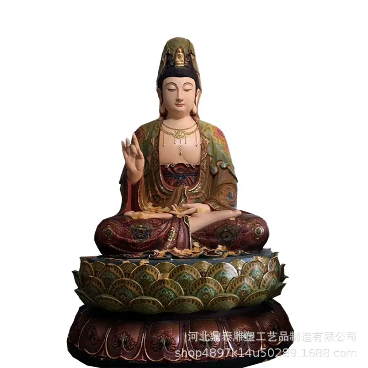 厂家铸造铜观音神像极彩铜佛像工艺品铜像铸造厂家铜观音大型雕塑
