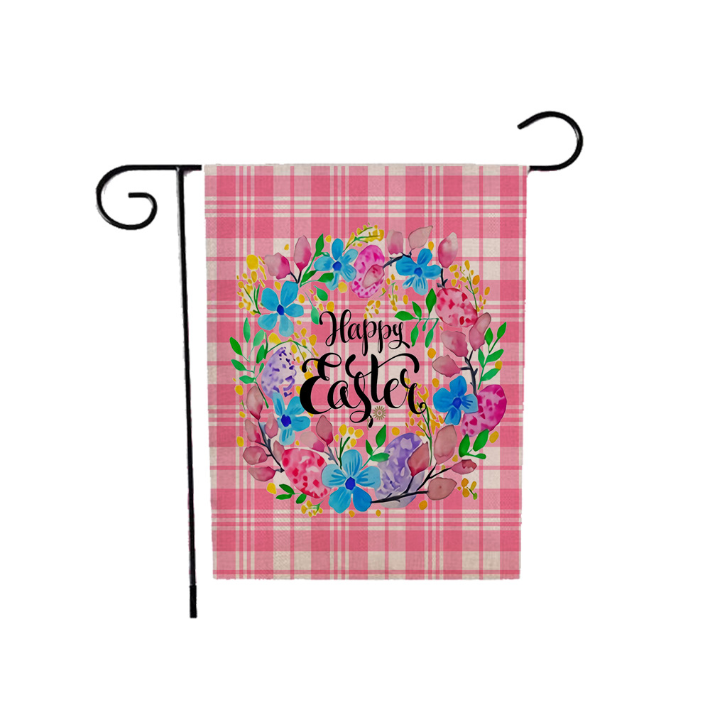75g Weight Flag Event & Party Supplies 1 Piece, 47*32cm Quantity Linen Material Easter Festival Rabbit, Letter Pattern Cute Style Easter Cute Rabbit Letter Linen Flag Party Supplies Decorations 1 Piece 47*32cm 2