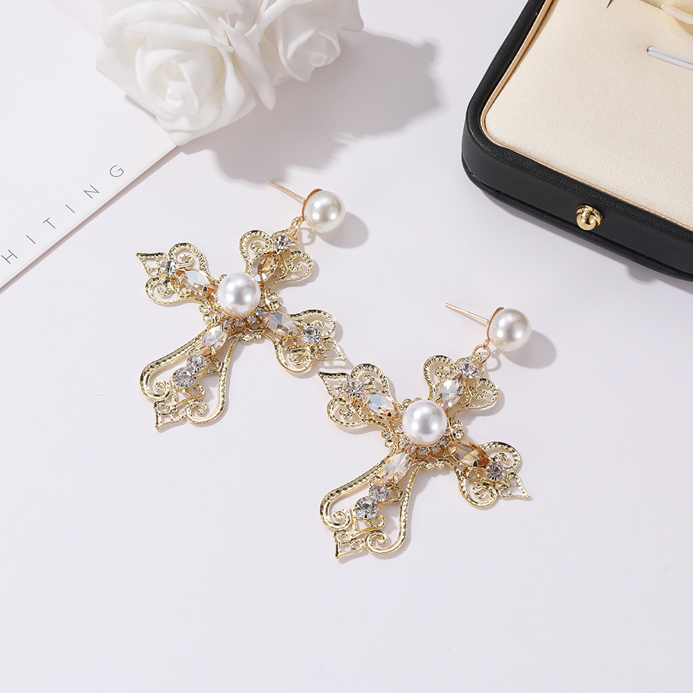 Cross Diamond Earrings Cheap Wholesales Yiwu Fashion Suppliers China display picture 22