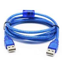 厂家直销 蓝色usb双头USB2.0公对公线USB线硬盘连接线 对拷数据线