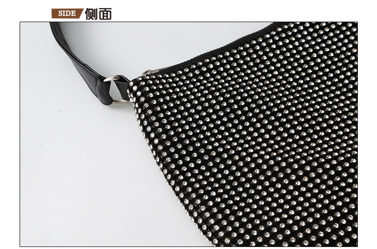 New Handmade Rhinestone Crescent Bag Evening Bag Single-shoulder Messenger Wholesale display picture 3