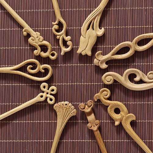Handmade Bamboo Carved Ruyi Xiangyun Tea Needle Bamboo Tea Ceremony Parts Six Gentlemen Ancient Style Hairpin