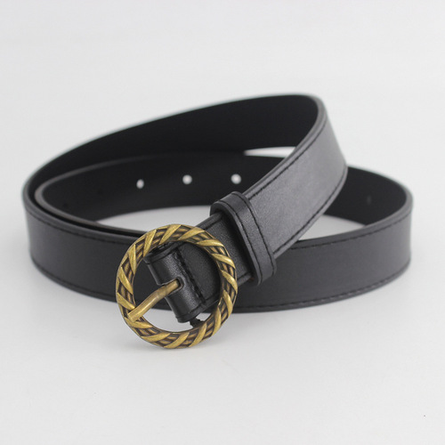 Bronze Japanese buckle retro decorative belt for women ins style versatile Korean jeans wide belt one piece drop shipping