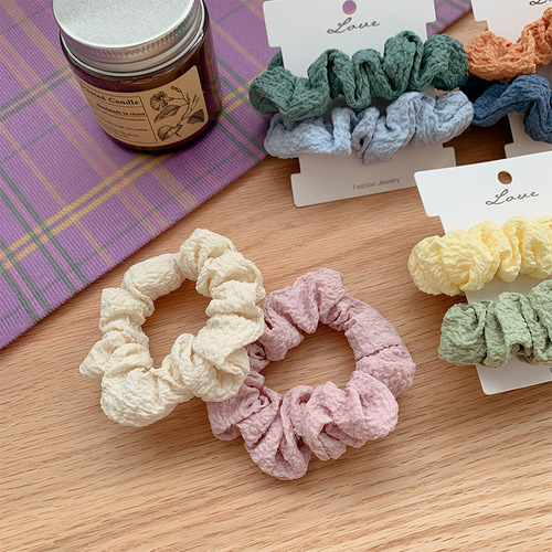 2 pack~Cream puff girl hair rope, sweet and versatile hair rope, large intestine hair ring, ins meatball scalp hair accessories