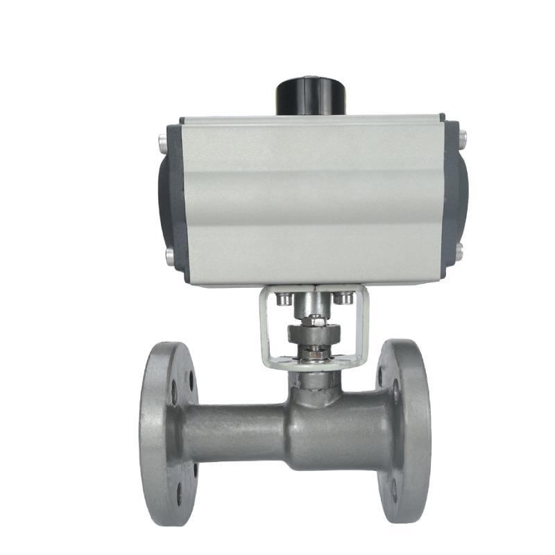 QJ641M-16C耐高温蒸汽导热油一体式气动铸钢法兰球阀dn50 25 15